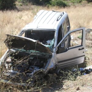 hafif ticari arac once agaca sonra direge carpti 5 yarali JQjJjqnc